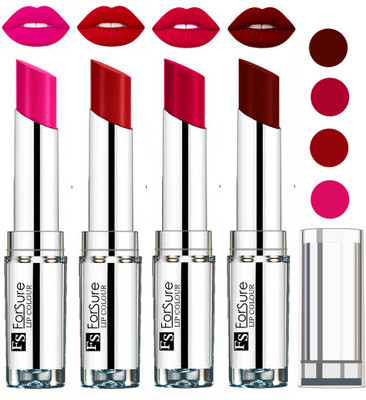

Forsure Magenta,Mroon,Rose Pink,Sweet Red VELVET MATTE LIPSTICK(Magenta,Maroon,Rose Pink,Sweet Red, 16 g)