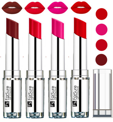 

Forsure Romantic Red,Wine,Ruby Red,Rose Pink VELVET MATTE LIPSTICK(Romantic Red,Wine,Ruby Red,Rose Pink)