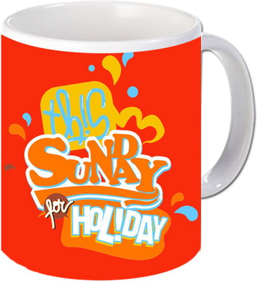 

Maison N Mode This Sunday Holiday Coffee Ceramic Mug(330 ml), Multicolor