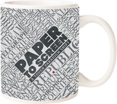 

Maison N Mode Paper To Screen Coffee Ceramic Mug(330 ml), Multicolor