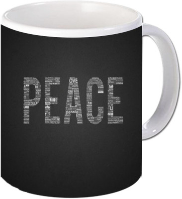 

Maison N Mode Peace Coffee Ceramic Mug(330 ml), Multicolor