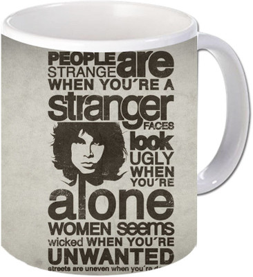

Maison N Mode People Are Strange Coffee Ceramic Mug(330 ml), Multicolor
