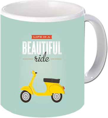 

Maison N Mode Beautiful Ride Coffee Ceramic Mug(330 ml), Multicolor