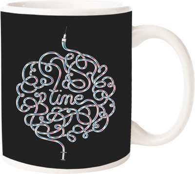 Maison N Mode Lead Time Coffee Ceramic Mug(330 ml), Multicolor