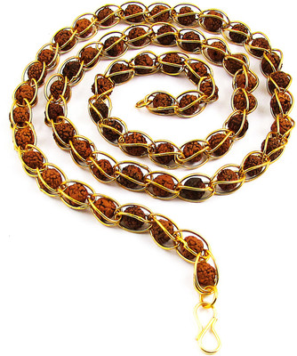 Gemshop Rudraksha Mala Platinum Plated Alloy Chain