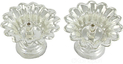 

eKolhapuri ekolhapuri Set Of Two Devdas Silver Plated Oil Pooja Lamp/Diya/Niranjan Silver Plated(1 Pieces, Silver)