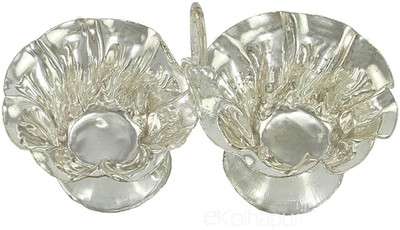 

eKolhapuri ekolhapuri Silver Plated Haldi-Kunku karand/Kankavati/Kumkum Pooja Thali Set With Holder Silver Plated(1 Pieces, Silver)