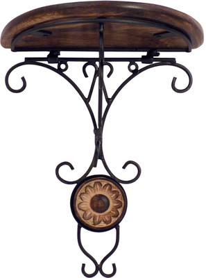 

Pebble crafts Wooden and iron Decorative Wall hanging Bracket Shelf Iron Wall Shelf(Number of Shelves - 1, Black)