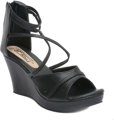 Dolphin Miles Women Wedges(Black , 8)