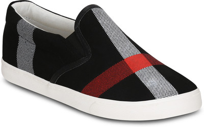 

Kielz Black-Canvas-Slip-On-Sneakers Sneakers For Women(Black