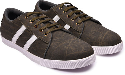 

Andrew Scott Men's Olive Synthetic Leather Sneakers For Men(Olive