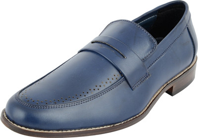 

Bxxy Leatherette Slip-on Moccasins With Handmade T-Unit Sole+TPR Heel Grip And Cushioning Insole Used Slip On For Men(Blue