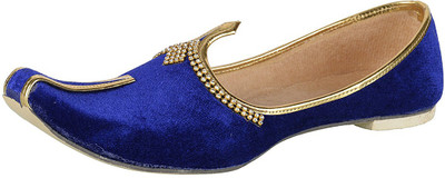 

Ramraj Men Synthetic Wedding Mojari Jutis For Men(Blue