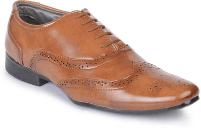 

OORA Oxford Formal Shoes For Men Brogue Lace Up For Men(Beige, Tan