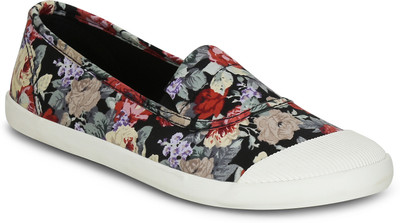 

Kielz Black-Canvas-Slip-On-Sneakers Sneakers For Women(Multicolor
