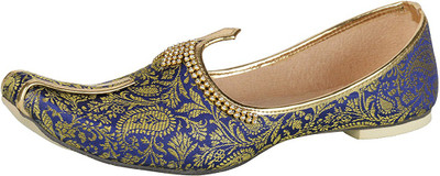 

Ramraj Men Synthetic Wedding Mojari Jutis For Men(Blue