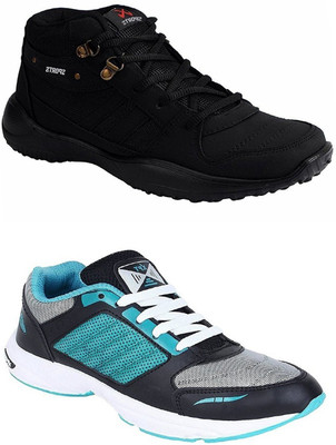 

Chevit Men's Stylish COMBO of Tracking Running Shoes (Joggers & Sports Shoes) Running Shoes For Men(Multicolor, Black and blue