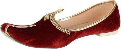 

Ramraj Men Synthetic Wedding Mojari Jutis For Men(Red