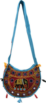 

Craft Trade Girls Casual Multicolor Cotton Sling Bag