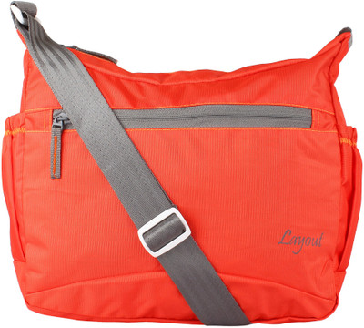 

Layout Men Casual Orange Polyester Sling Bag