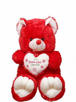 

ToynJoy Giant Jumbo Size 3.5 Feet Exquisite Red Teddy Bear with Heart - 105 cm(Red)