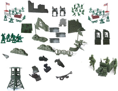 

Aparnas Set Of Plastic Army Men 39Pc 54Mm Soldier+ (Multicolor)tent+fence+many army accesories total 84pieces - 20 mm(Multicolor)