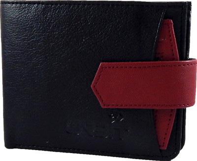 

Orbit Men Black Genuine Leather, Fabric Wallet(6 Card Slots), Black;red