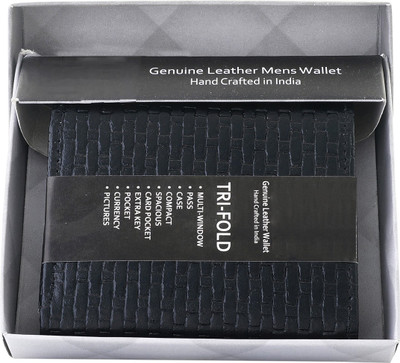 

msepl Men Black Genuine Leather Wallet(6 Card Slots)