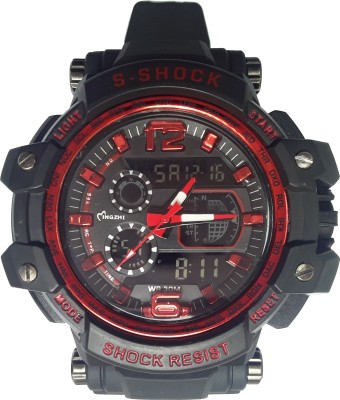 PTCMart S SHOCK 001 Black Strap Watch Sport Quartz Wrist Men Mens Analog Digital Watch  - For Boys   Watches  (PTCMart)
