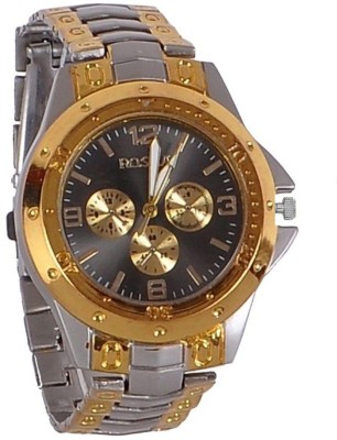 PTCMart ROSRA Mens Golden Steel Strap Quartz Wrist Watch Watch  - For Men   Watches  (PTCMart)