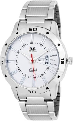R S Original DAY AND DATE SERIES WHITE DIAL BOYS LOOKING AWESOME Watch  - For Men   Watches  (R S Original)