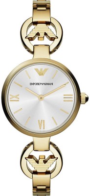 Emporio Armani AR1774 Silver Dial Gold Strap Retro Watch  - For Women   Watches  (Emporio Armani)