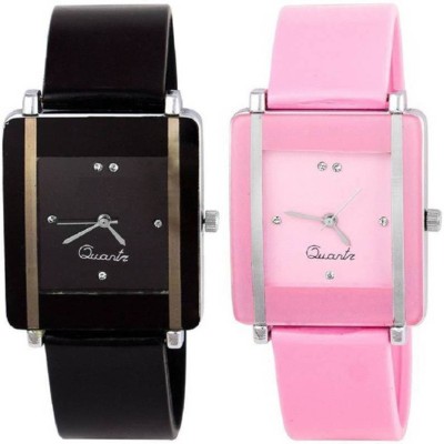 Gopal Shopcart SQUARE DIAL PINK BLACK COMBO FOR YOUR FASHION Watch  - For Girls   Watches  (Gopal Shopcart)