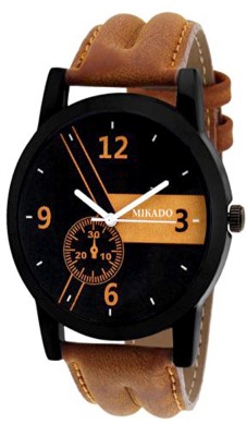 Mikado New stylish tan leather strap and multicolor dial watch for boy's and men's Analog Watch  - For Boys   Watches  (Mikado)