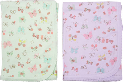 

Zero Plain, Printed  Swadding Baby Blanket(Cotton, Purple , Green