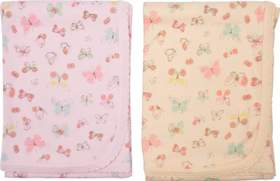 

Zero Plain, Printed  Swadding Baby Blanket(Cotton, Pink, Orange