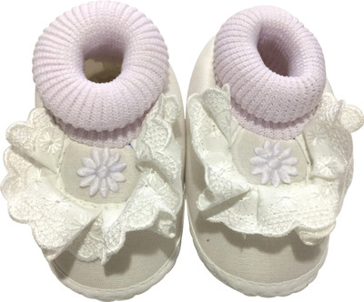 VEENA Booties(Toe to Heel Length - 11 cm White)