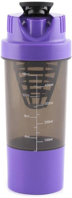 Emeret Gym Shaker Purple 500 ml Shaker(Pack of 1, Purple)