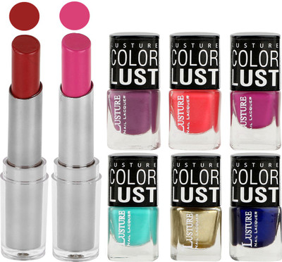 

Ramble Lipstick and Nail Polish combo(Set of 8)