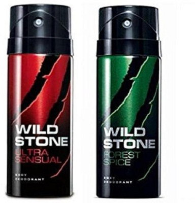 

Wild Stone ULTRA SENSUAL +FOREST SPICE Deodorant Spray - For Men(165 ml, Pack of 2)