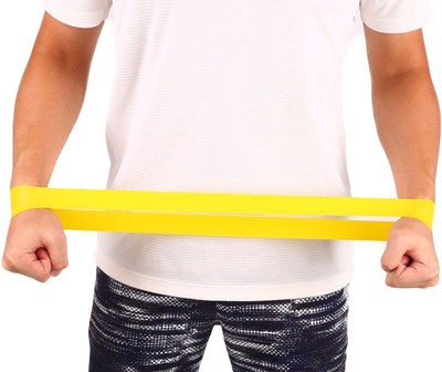 AGAM Elastic Exercise Loop Band 12 Inches Long (Light Resistance) Fitness Band(Yellow, Pack of 1)