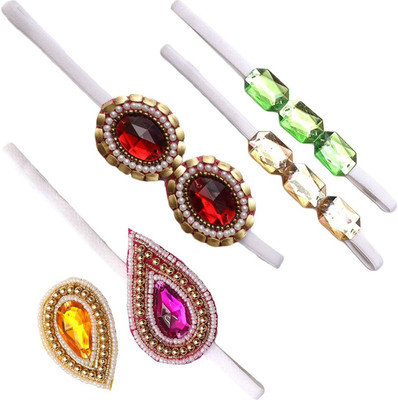 

Dchica Set of 5 Designer Stylish Festive Delicate Stonework Hair Accessory Set(Multicolor)