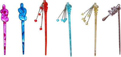

Style Tweak combo of juda sticks Bun Stick(Multicolor)