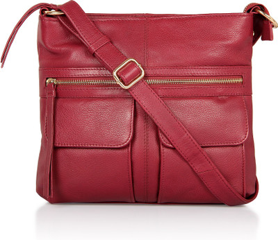 

Leather Zentrum Shoulder Bag(Red)