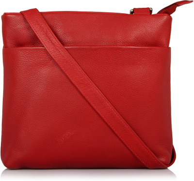 

Leather Zentrum Shoulder Bag(Red)