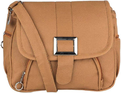 

Fourdatr Women Casual Tan Leatherette Shoulder Bag