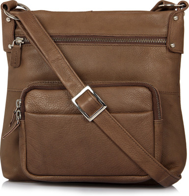 

Leather Zentrum Shoulder Bag(Brown)