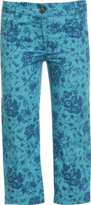 Under Fourteen Only Capri For Girls Casual Printed Cotton Blend(Green Pack of 1)