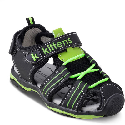 

KITTENS Boys Velcro Sports Sandals(Black