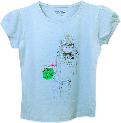 

Minnow Girls Casual Cotton Top(Blue, Pack of 1), Mk-1000-rn-old-1-b